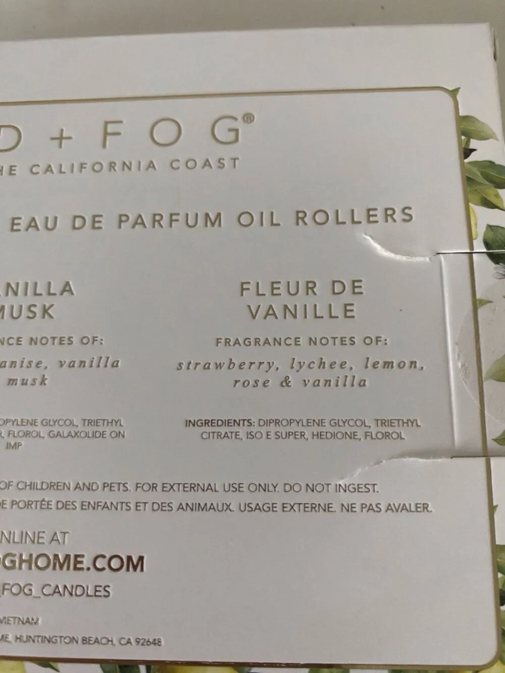 SAND + Fog Eau de Parfum Oil Discovery‎ Set California Coast 3 x 0.5 fl oz NEW